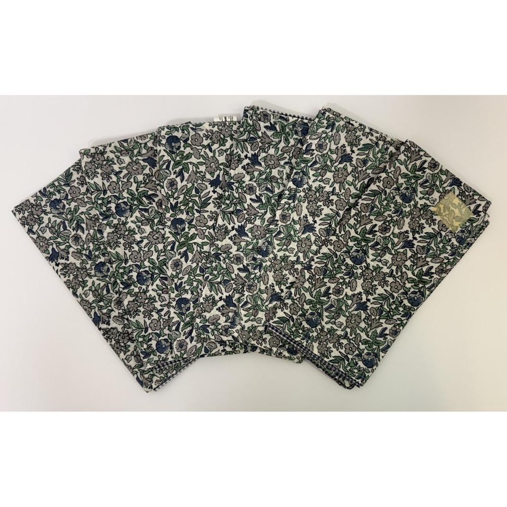 Vintage Bloomingdales Liberty Fabric Napkins Set of 6 Mamie Floral Gingham Y2K